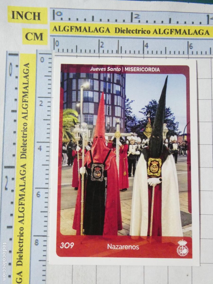 Trading cards: TARJETA TRADING CARD CROMO RELIGIOSO SEMANA SANTA M&Aacute;LAGA. HOLY CARDS 309 MISERICORDIA NAZARENOS