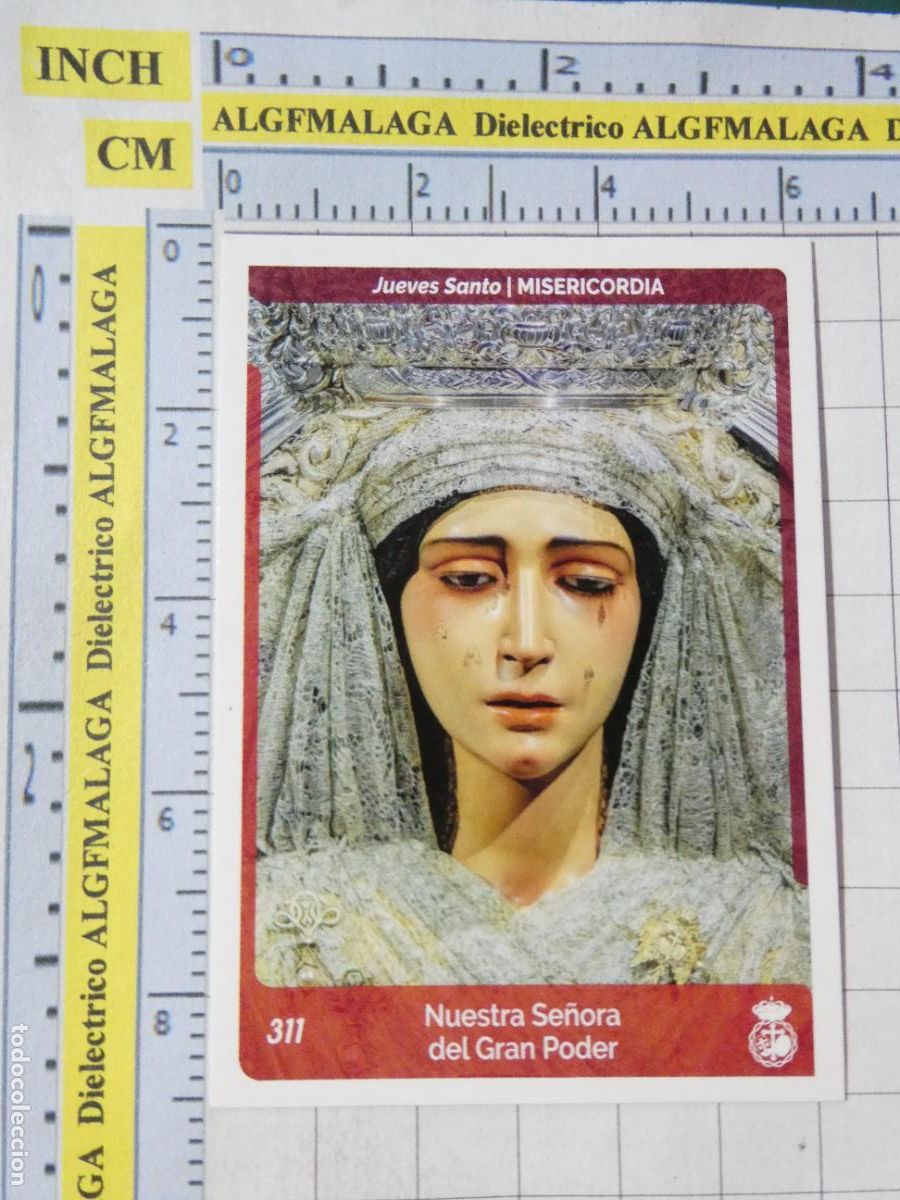 Trading cards: TARJETA TRADING CARD CROMO RELIGIOSO SEMANA SANTA M&Aacute;LAGA. HOLY CARDS 311 MISERICORDIA GRAN PODER