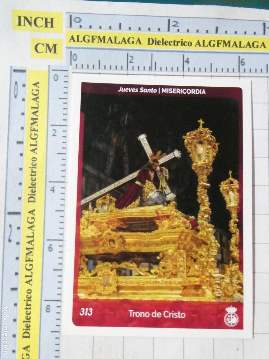Trading cards: TARJETA TRADING CARD CROMO RELIGIOSO SEMANA SANTA M&Aacute;LAGA. HOLY CARDS 313 MISERICORDIA TRONO CRISTO