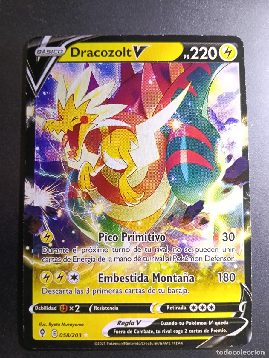 Trading cards: CROMO CARTA DRACOZOLT V 58/203 PICO PRIMITIVO EMBESTIDA MONTA&Ntilde;A POKEMON 2021