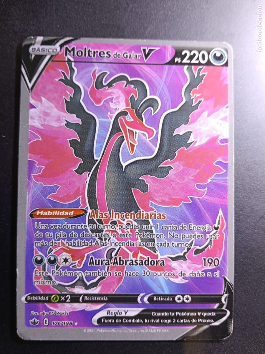 Sammelkarten: CROMO CARTA MOLTRES DE GALAR V 176/198 ALAS INCENDIARAS AURA ABRASADORA POKEMON 2021