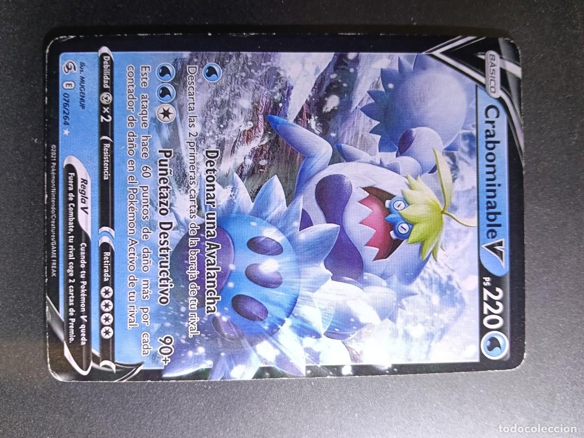 Trading cards: CROMO CARTA CRABOMINABLE V 76/264 DETONAR UNA AVALANCHA PU&Ntilde;ETAZO DESTRUCTIVO POKEMON 2021