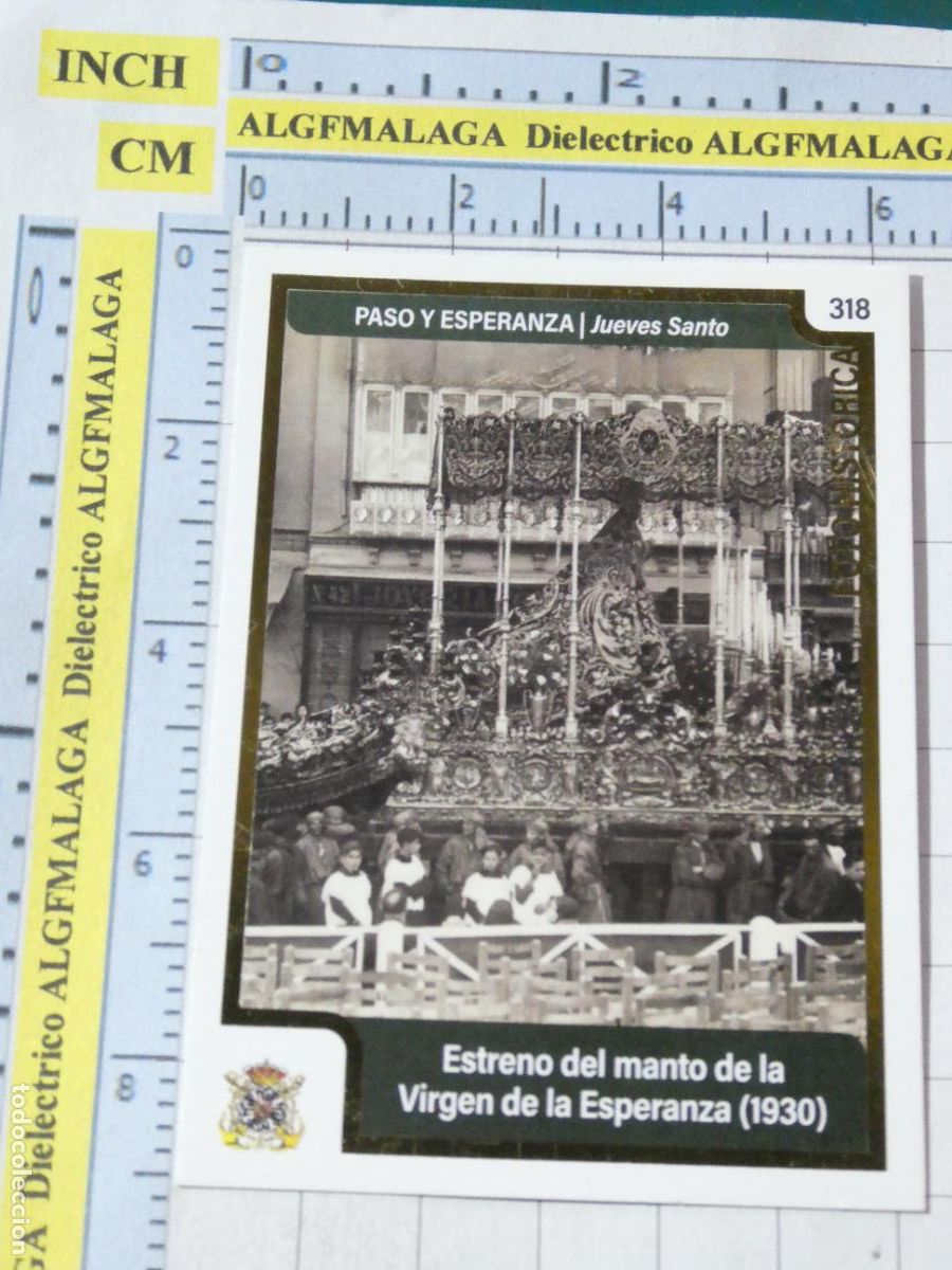 Trading cards: TARJETA TRADING CARD CROMO RELIGIOSO SEMANA SANTA M&Aacute;LAGA. HOLY CARDS 318 PASO ESPERANZA EN 1930