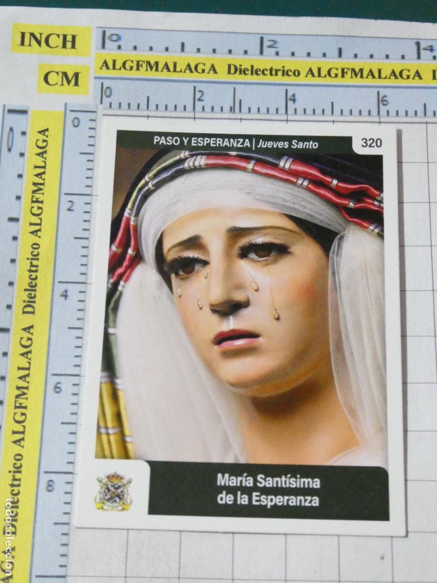 Trading cards: TARJETA TRADING CARD CROMO RELIGIOSO SEMANA SANTA M&Aacute;LAGA. HOLY CARDS 320 PASO ESPERANZA MAR&Iacute;A STMA