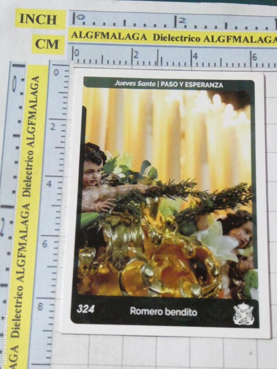 Trading cards: TARJETA TRADING CARD CROMO RELIGIOSO SEMANA SANTA M&Aacute;LAGA. HOLY CARDS 324 PASO ESPERANZA ROMERO