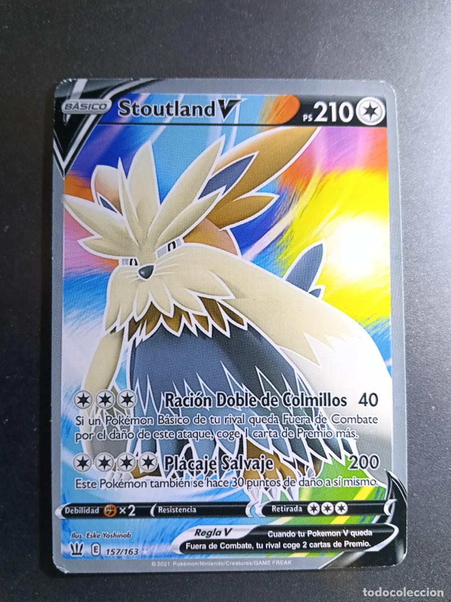 Trading cards: CROMO CARTA STOUTLAND V 157/163 RACION DOBLE DE COLMILLOS PLACAJE SALVAJE POKEMON 2021