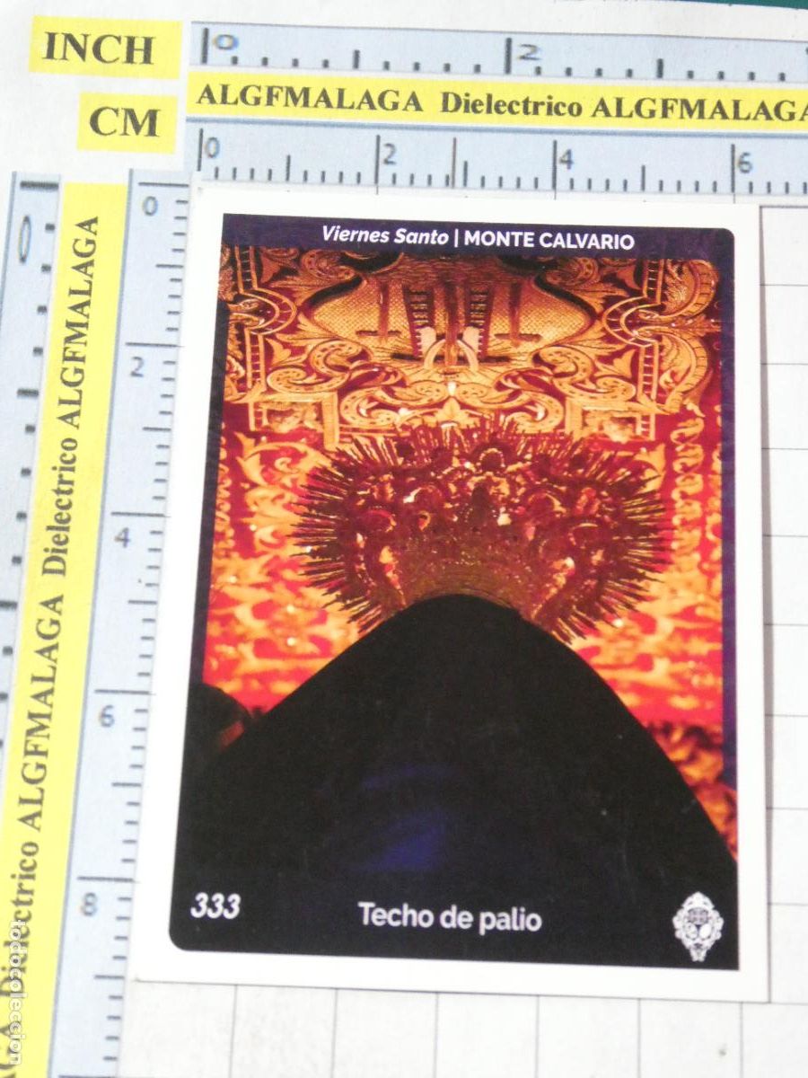 Trading cards: TARJETA TRADING CARD CROMO RELIGIOSO SEMANA SANTA M&Aacute;LAGA. HOLY CARDS 333 MONTE CALVARIO TECHO PALIO
