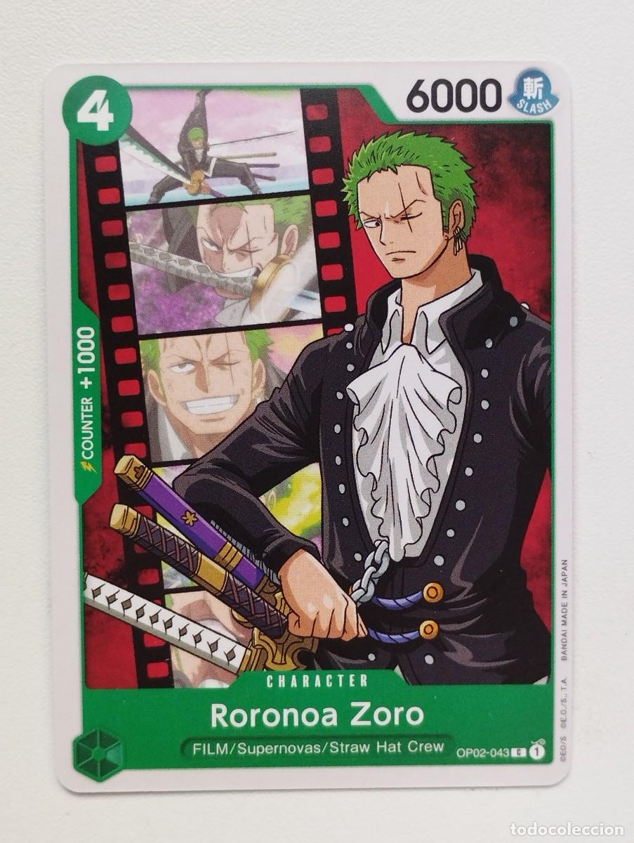 Trading cards: CROMO TRADING CARD ONE PIECE BANDAI - Roronoa Zoro (OP02-043) C
