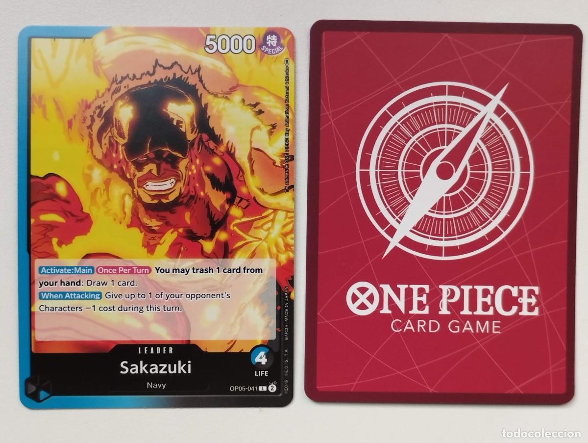 Trading cards: CROMO TRADING CARD ONE PIECE BANDAI - Sakazuki (OP05-041) (V.1) LIDER LEADER