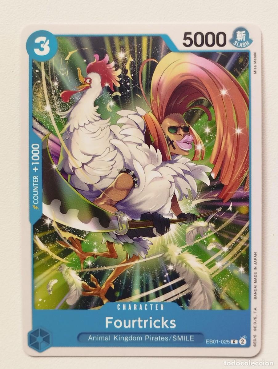 Trading cards: CROMO TRADING CARD ONE PIECE BANDAI - Fourtricks (EB01-025)