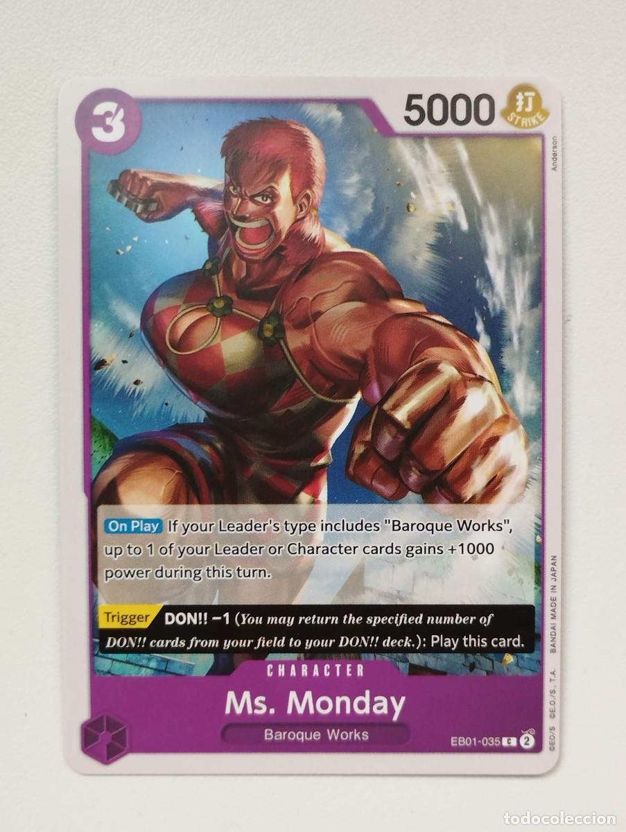 Trading cards: CROMO TRADING CARD ONE PIECE BANDAI - Ms. Monday (EB01-035)