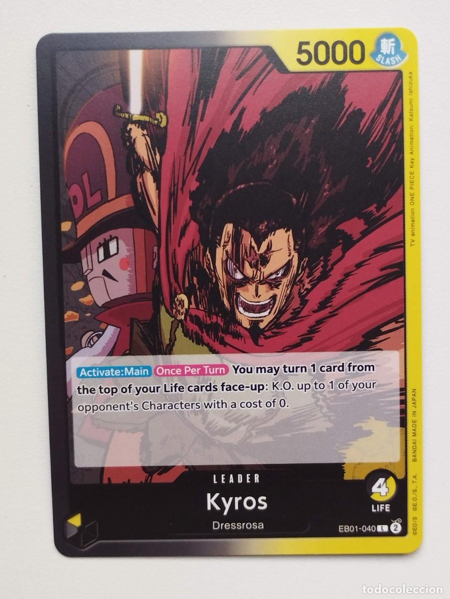 Trading cards: CROMO TRADING CARD ONE PIECE BANDAI - Kyros (EB01-040) (V.1) LIDER LEADER