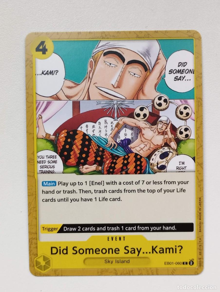 Trading cards: CROMO TRADING CARD ONE PIECE BANDAI - Did Someone Say...Kami? (EB01-060)