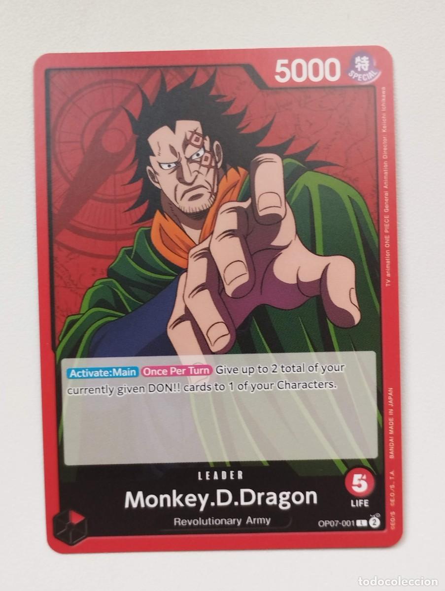 Trading cards: CROMO TRADING CARD ONE PIECE BANDAI - Monkey.D.Dragon (OP07-001) (V.1) LIDER LEADER