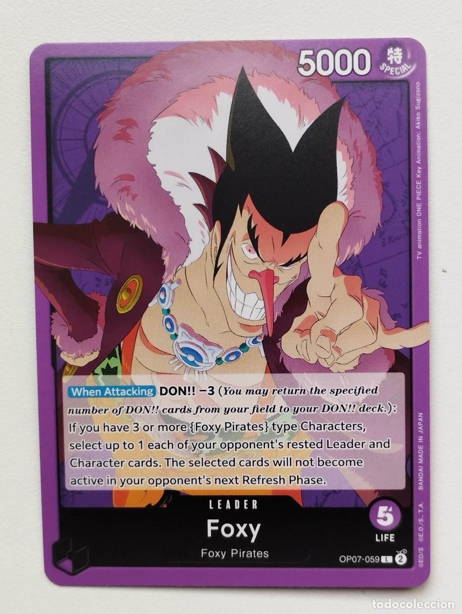Trading cards: CROMO TRADING CARD ONE PIECE BANDAI -Foxy (OP07-059) (V.1) LIDER LEADER