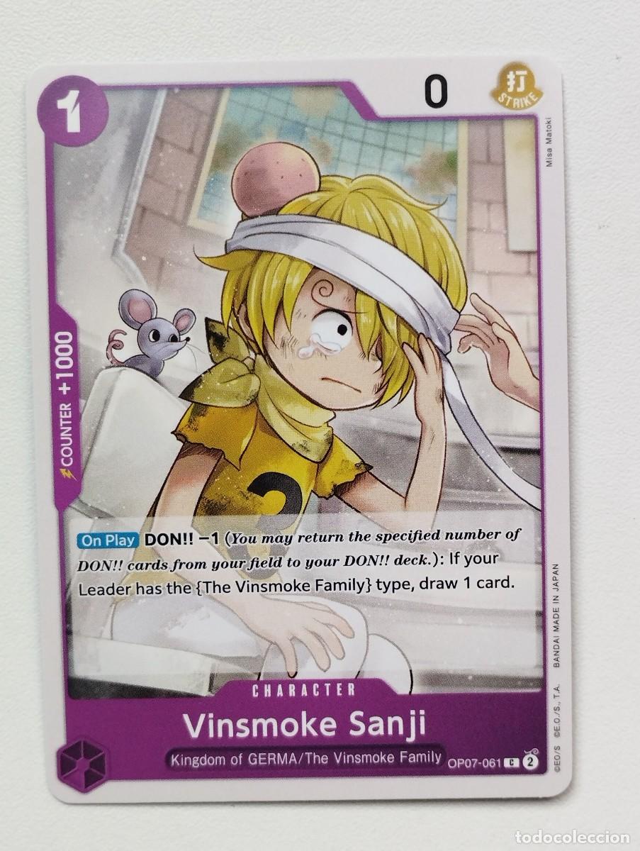Trading cards: CROMO TRADING CARD ONE PIECE BANDAI - Vinsmoke Sanji (OP07-061)