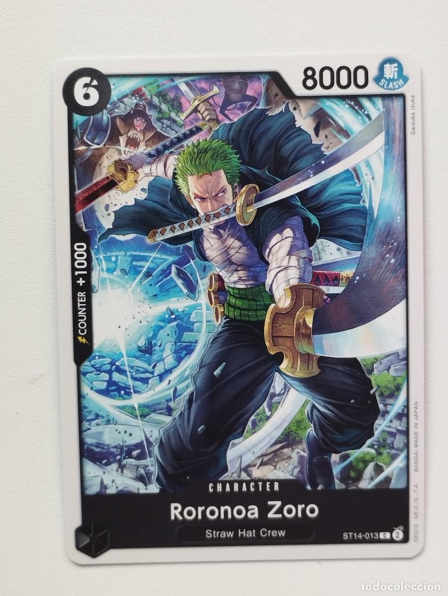 Trading cards: CROMO TRADING CARD ONE PIECE BANDAI - Roronoa Zoro (ST14-013)
