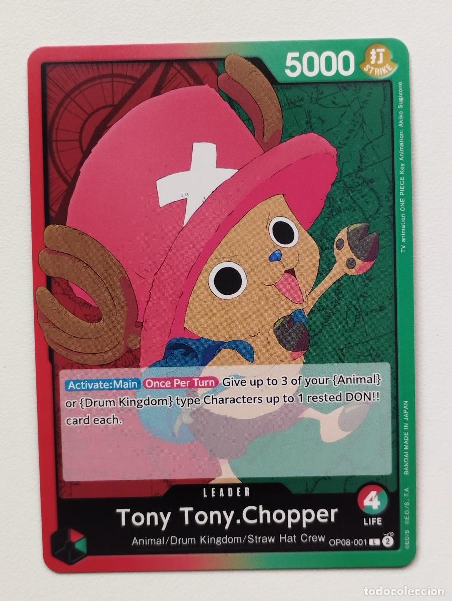 Trading cards: CROMO TRADING CARD ONE PIECE BANDAI - Tony Tony.Chopper (OP08-001) (V.1) LIDER LEADER