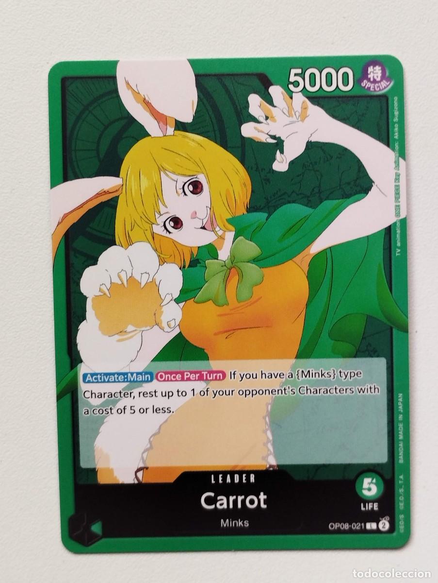 Trading cards: CROMO TRADING CARD ONE PIECE BANDAI - Carrot (OP08-021) (V.1) LIDER LEADER