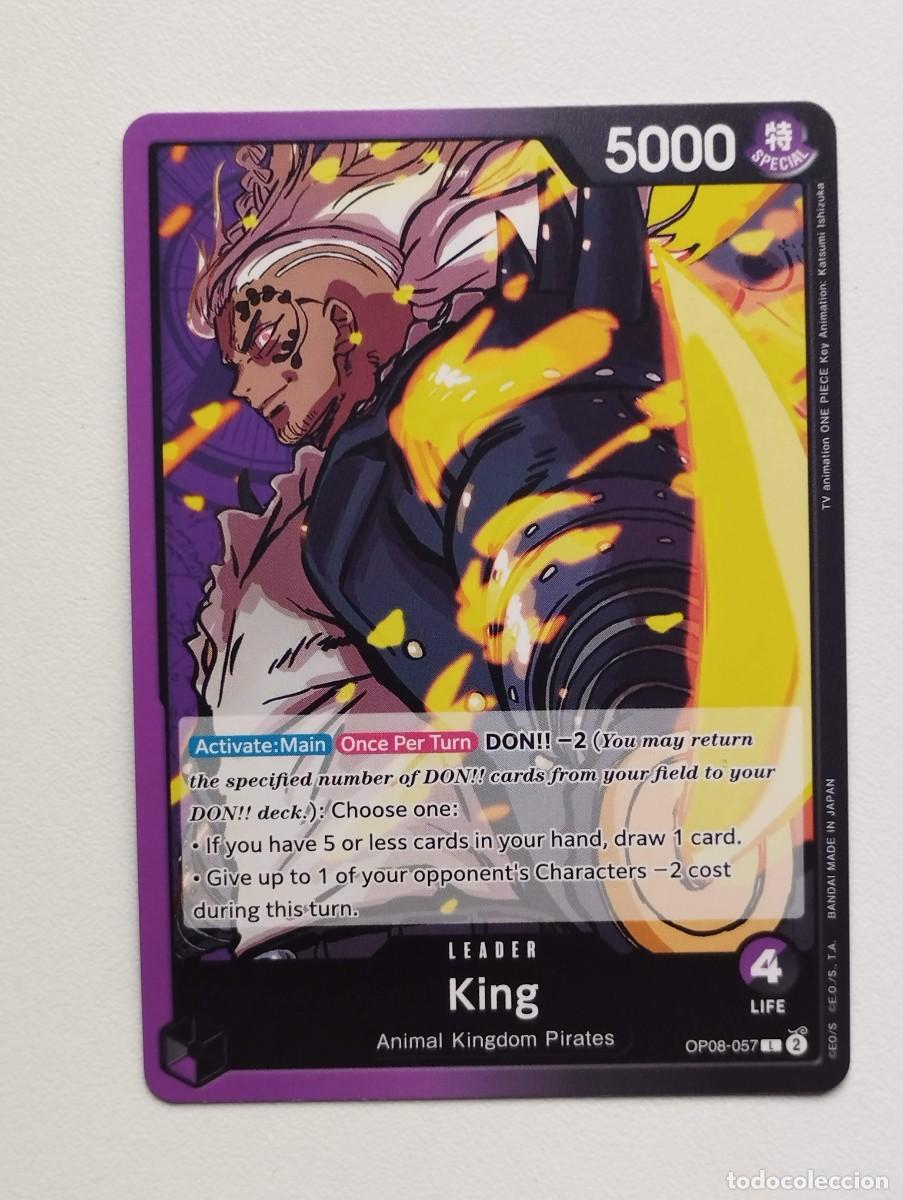 Trading cards: CROMO TRADING CARD ONE PIECE BANDAI - King (OP08-057) (V.1) LIDER LEADER