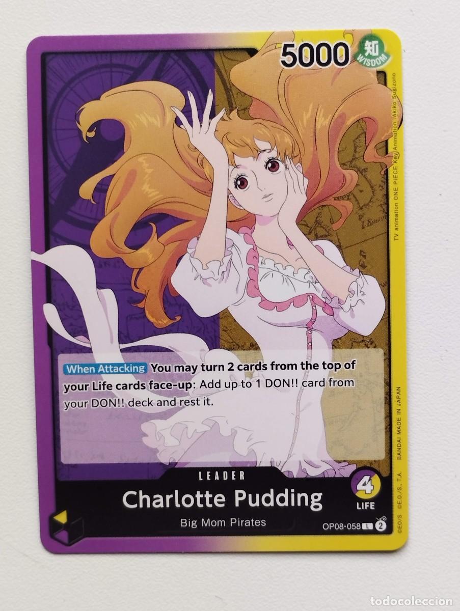 Trading cards: CROMO TRADING CARD ONE PIECE BANDAI - Charlotte Pudding (OP08-058) (V.1) LIDER LEADER