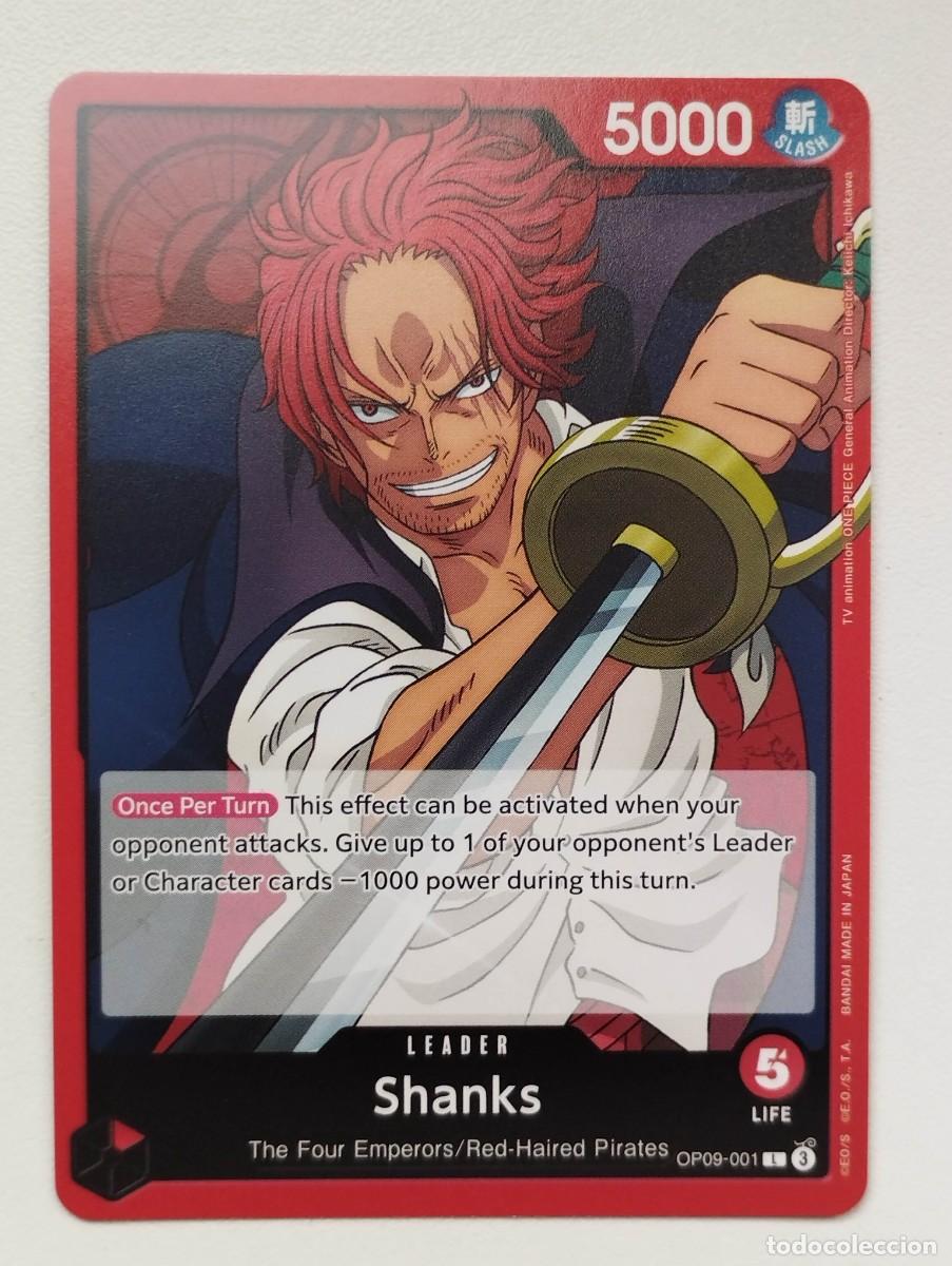 Trading cards: CROMO TRADING CARD ONE PIECE BANDAI - Shanks (OP09-001) (V.1) LIDER LEADER