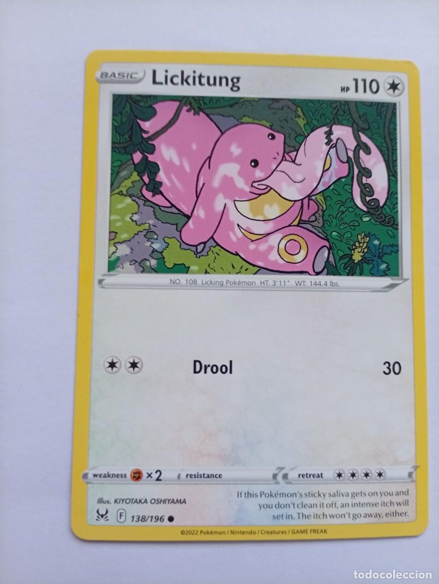 Trading cards: Carta Pok&eacute;mon de Lickitung, edici&oacute;n de 2022. - Idioma: ingl&eacute;s. - N&uacute;mero de colecci&oacute;n: 138/196. - Il