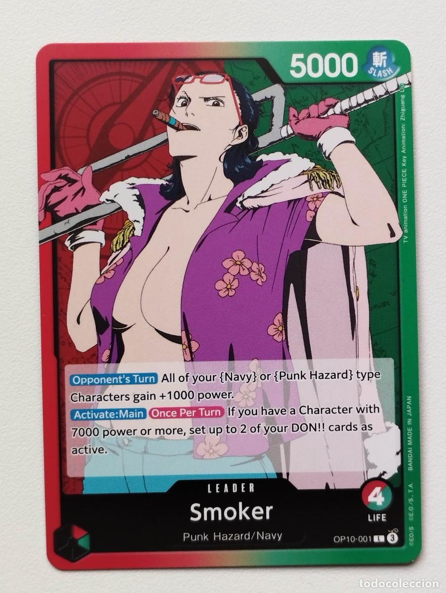 Trading cards: CROMO TRADING CARD ONE PIECE BANDAI - Smoker (OP10-001) (V.1) LIDER LEADER