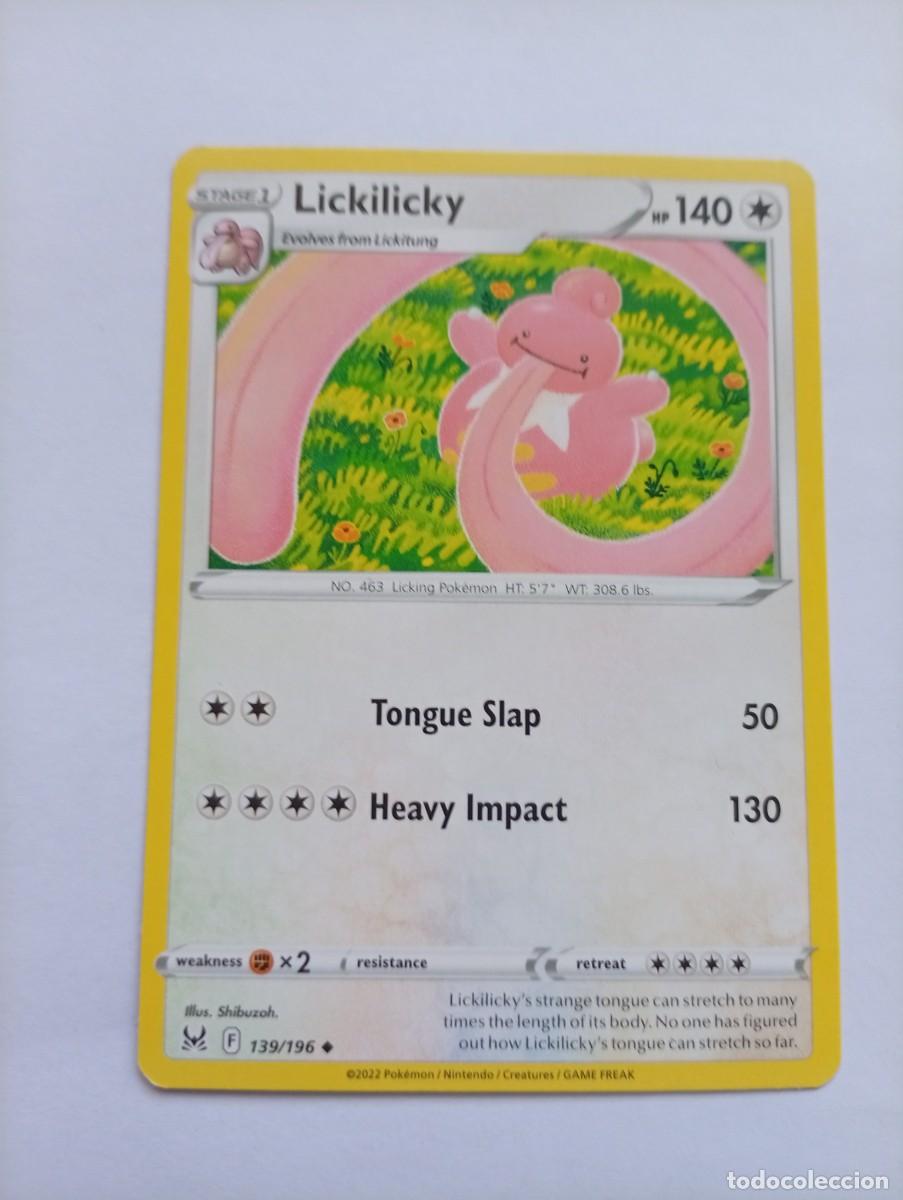Trading cards: Carta coleccionable de Pok&eacute;mon, modelo Lickilicky, correspondiente a la edici&oacute;n de 2022. - Idioma: