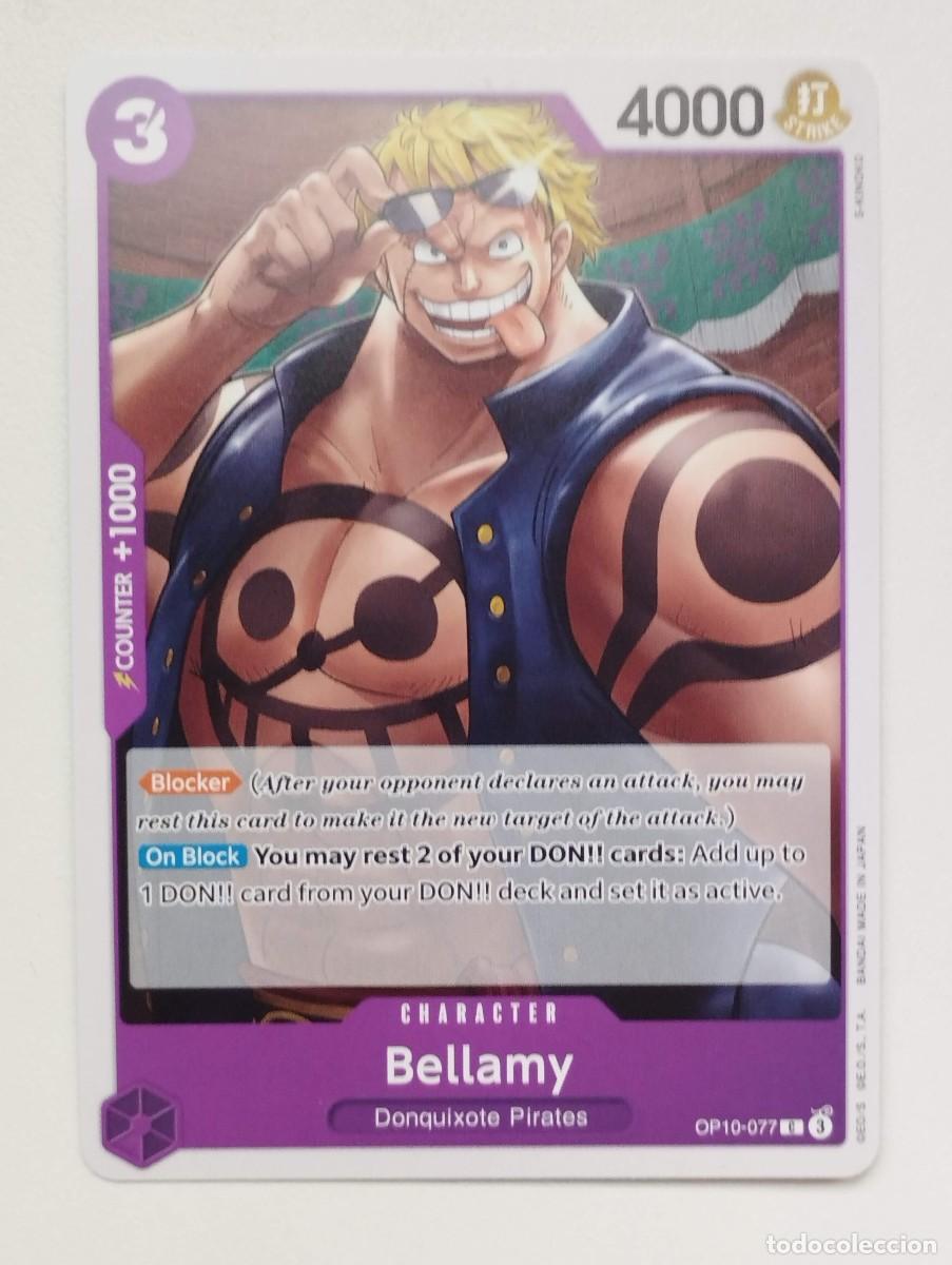 Trading cards: CROMO TRADING CARD ONE PIECE BANDAI - Bellamy (OP10-077)