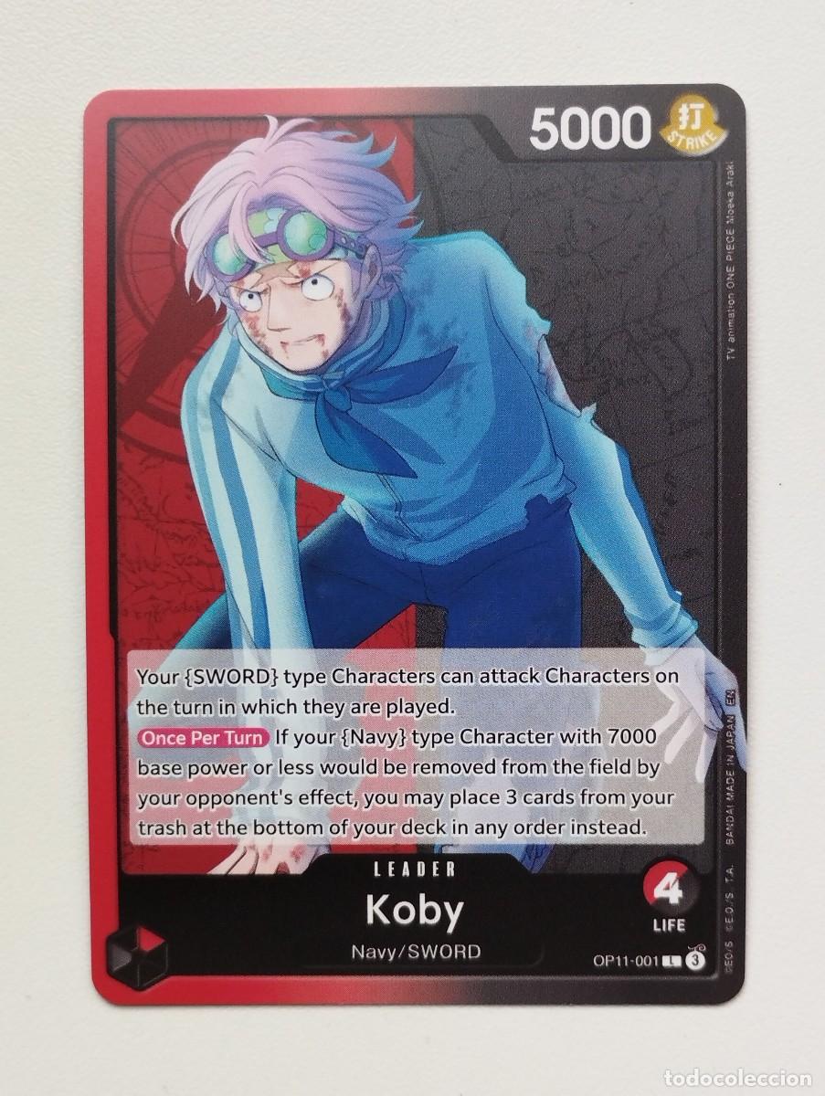 Trading cards: CROMO TRADING CARD ONE PIECE BANDAI - Koby (OP11-001) (V.1) LIDER LEADER