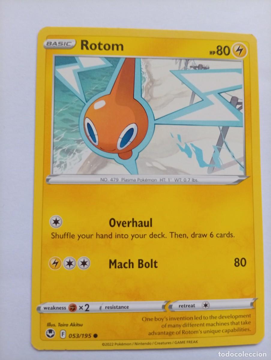 Trading cards: Carta Pok&eacute;mon de Rotom en ingl&eacute;s, correspondiente a la edici&oacute;n de 2022. - N&uacute;mero de colecci&oacute;n 53/19