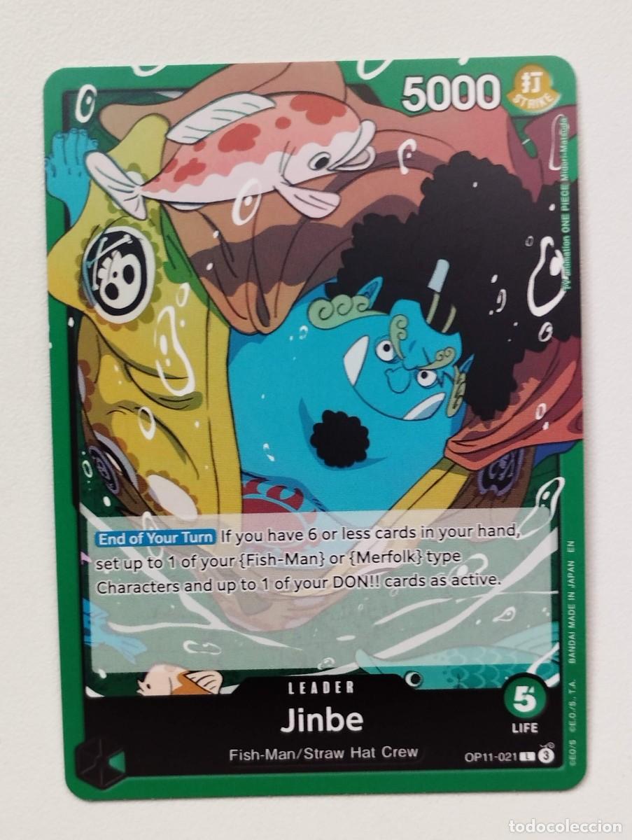 Trading cards: CROMO TRADING CARD ONE PIECE BANDAI - Jinbe (OP11-021) (V.1) LIDER LEADER