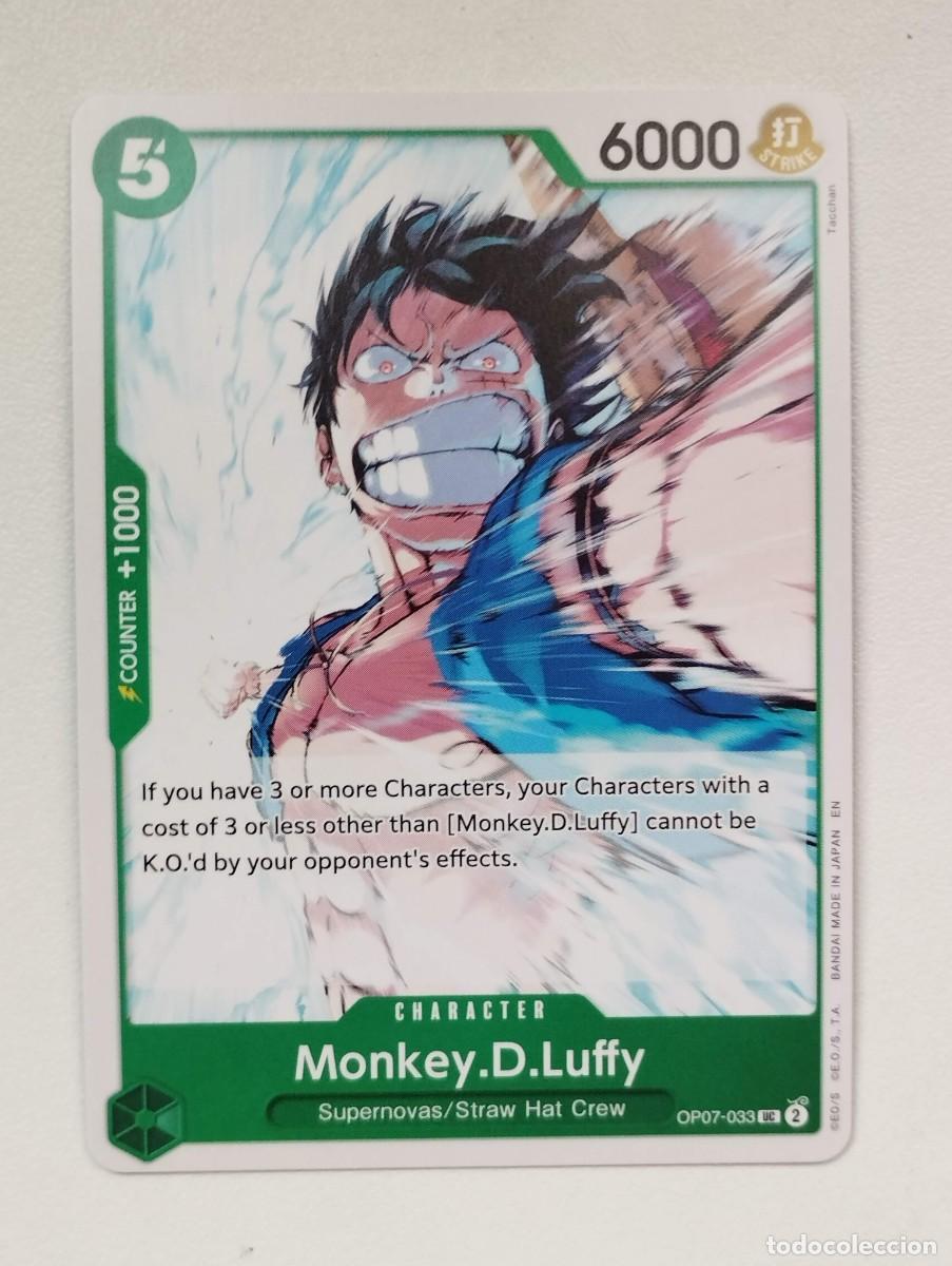 Trading cards: CROMO TRADING CARD ONE PIECE BANDAI - Monkey.D.Luffy (OP07-033) UC