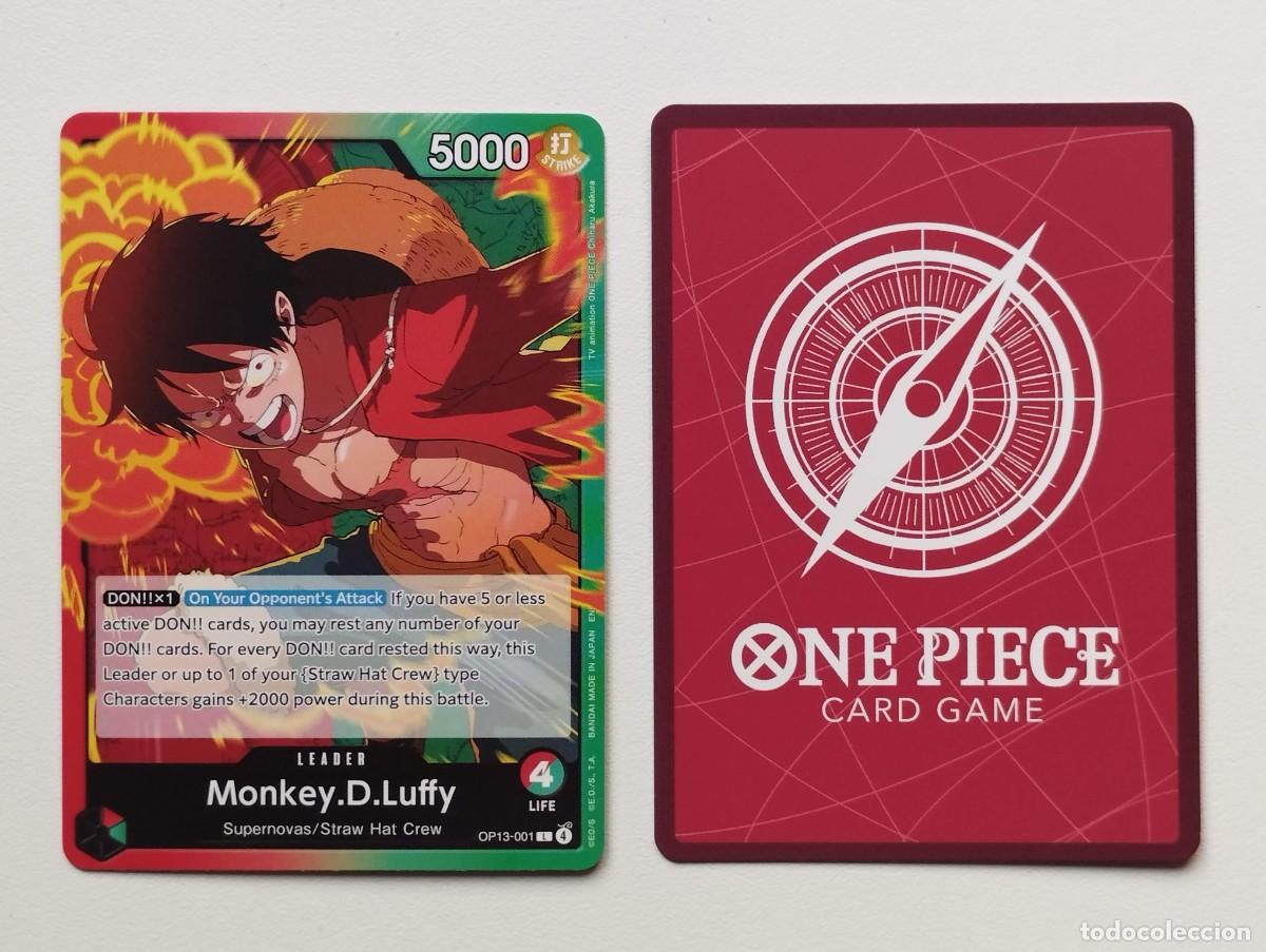 Trading cards: CROMO TRADING CARD ONE PIECE BANDAI - Monkey.D.Luffy (OP13-001) (V.1) LIDER LEADER