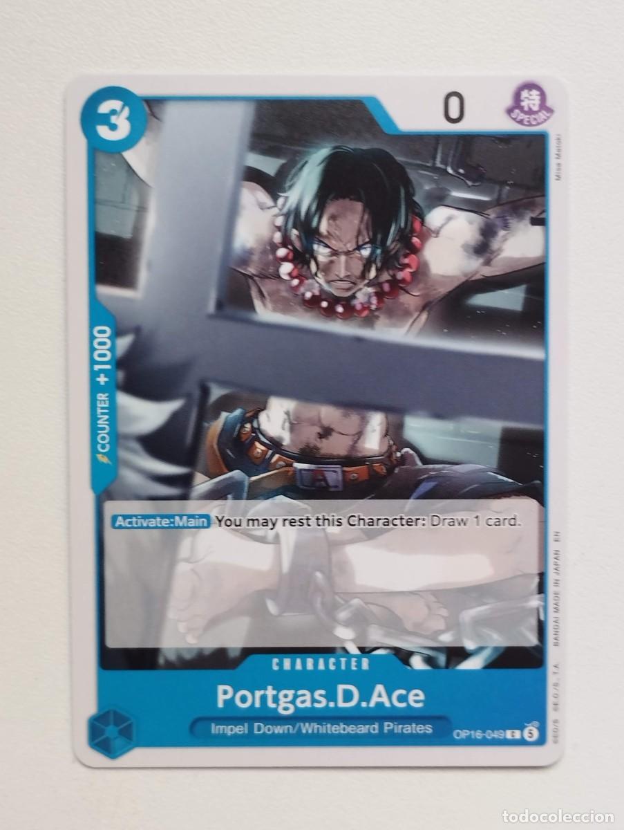 Trading cards: CROMO TRADING CARD ONE PIECE BANDAI - Portgas.D.Ace (OP16-049)
