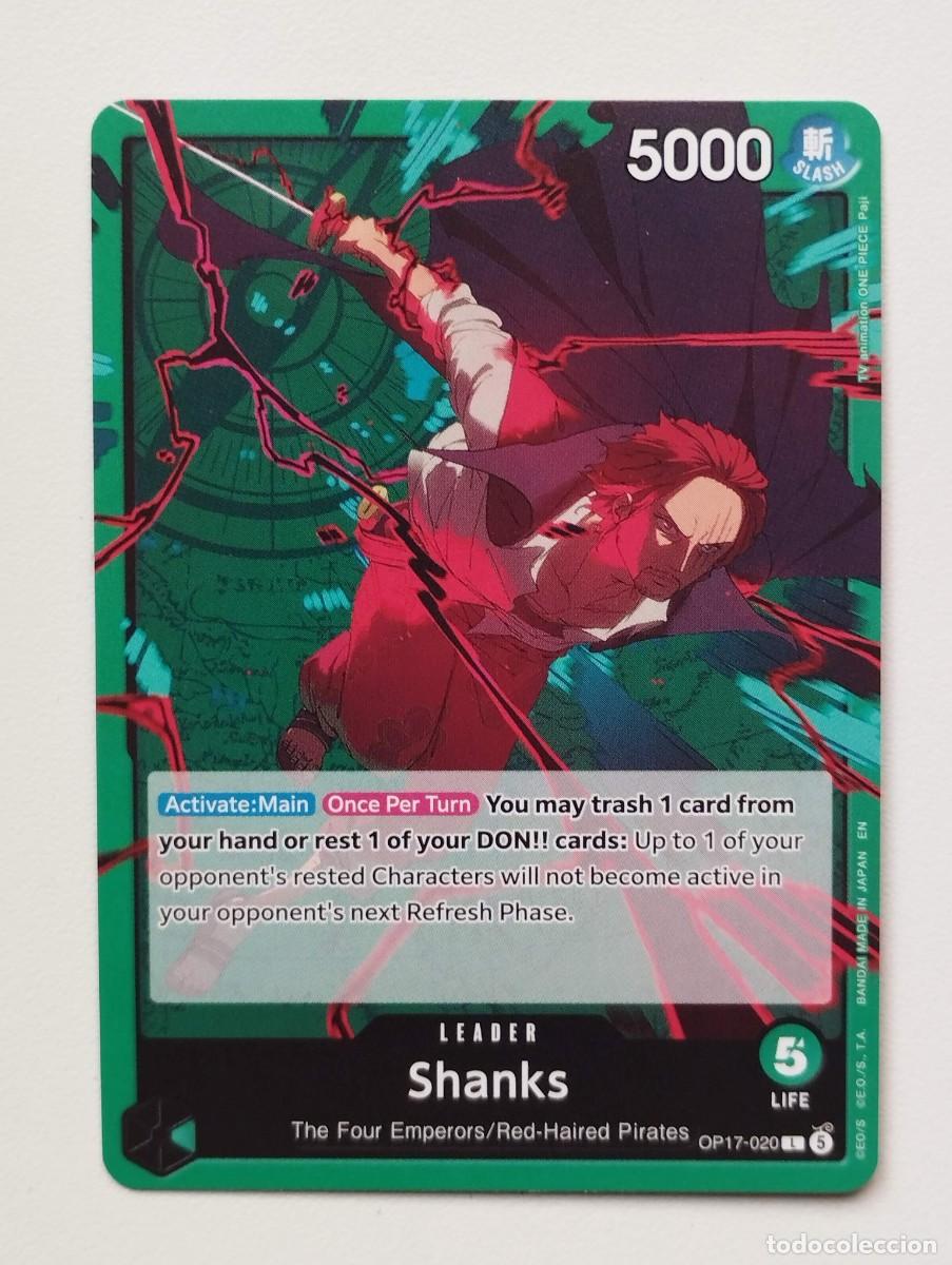 Trading cards: CROMO TRADING CARD ONE PIECE BANDAI - Shanks (OP17-020) (V.1) LIDER LEADER