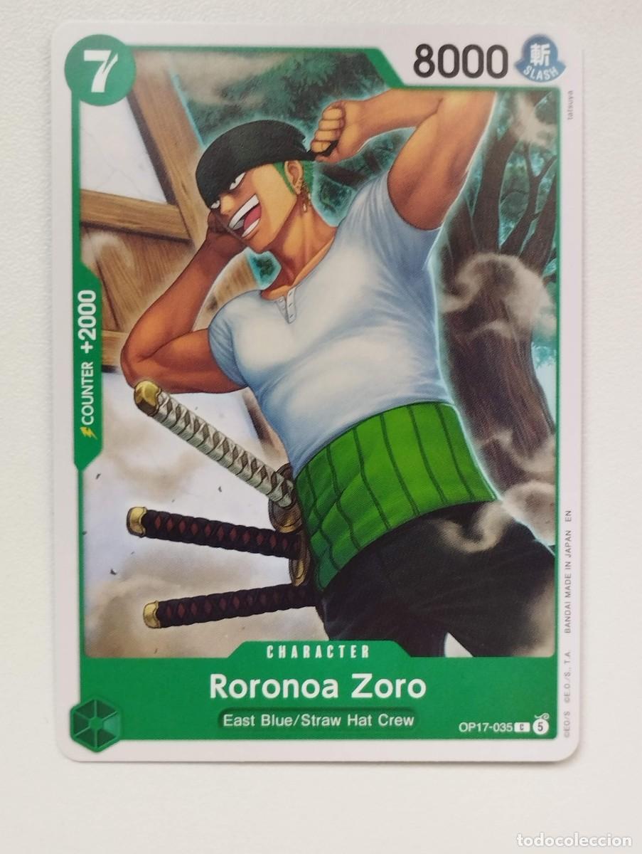 Trading cards: CROMO TRADING CARD ONE PIECE BANDAI - Roronoa Zoro (OP17-035)