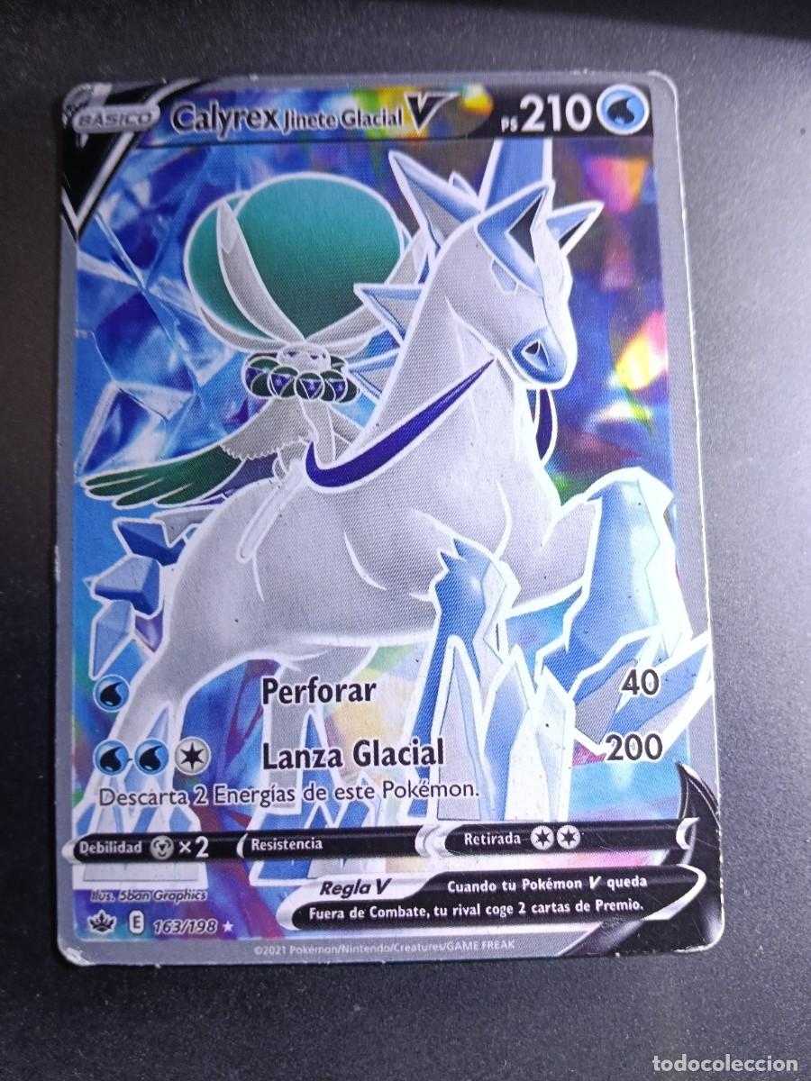 Trading cards: CROMO CARTA CALYREX JINETE GLACIAL 163/198 PERFORAR LANZA GLACIAL POKEMON 2021