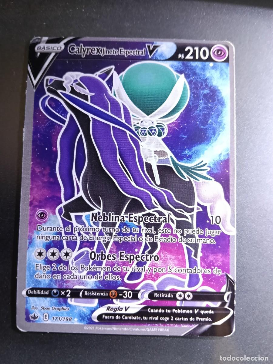 Trading cards: CROMO CARTA CALYREX JINETE GLACIAL 171/198 PERFORAR LANZA GLACIAL POKEMON 2021