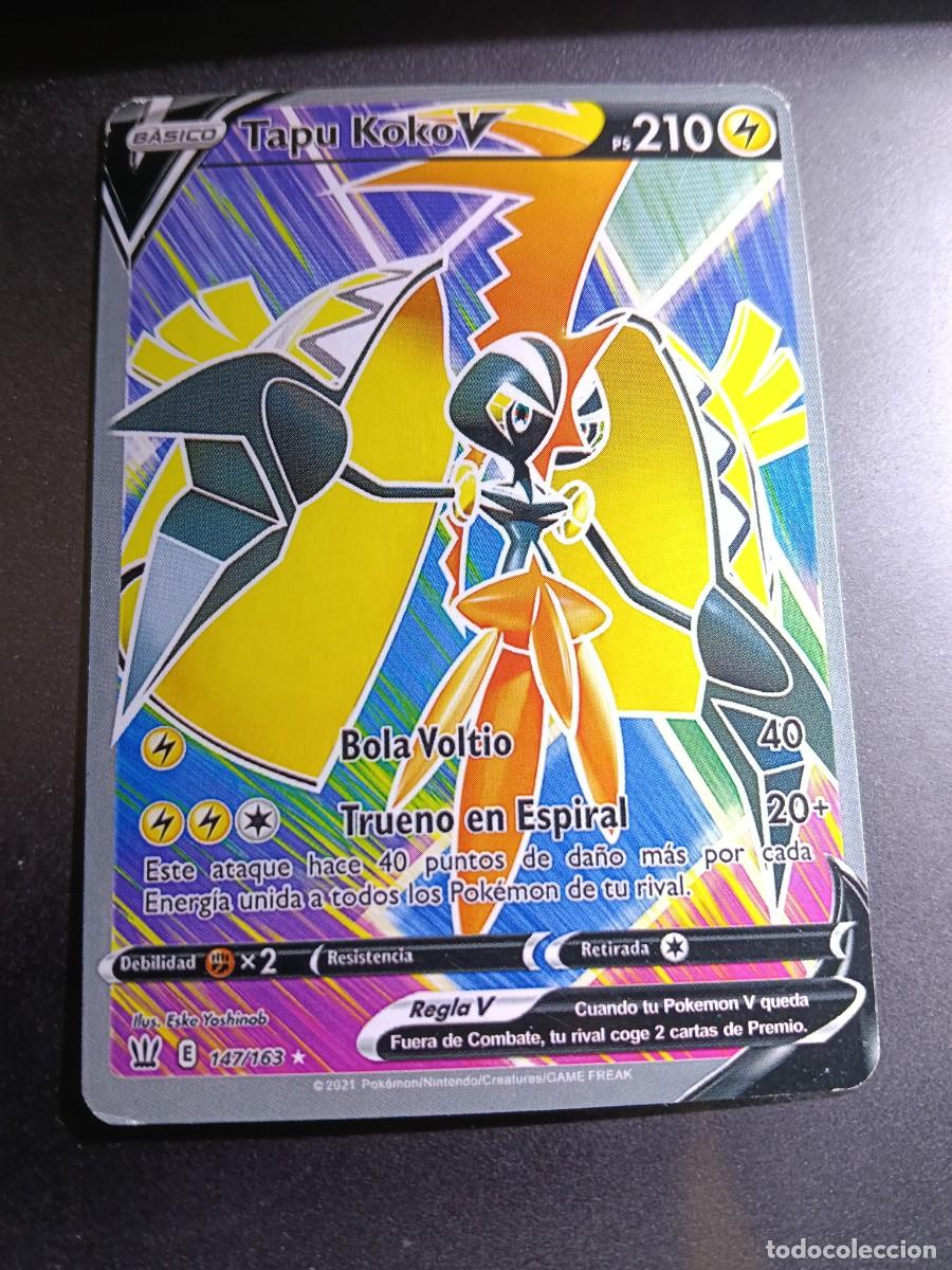 Trading cards: CROMO CARTA TAPU KOKO V 147/163 BOLA VOLTIO TRUENO EN ESPIRAL POKEMON 2021