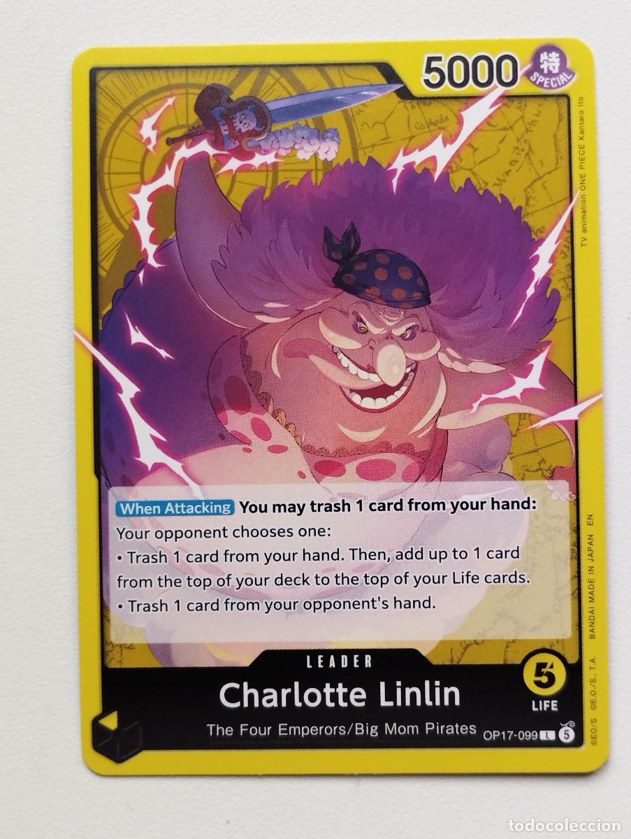 Trading cards: CROMO TRADING CARD ONE PIECE BANDAI - Charlotte Linlin (OP17-099) (V.1) LIDER LEADER