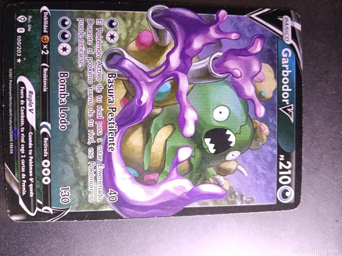 Trading cards: CROMO CARTA GARBODOR V 100/203 BASURA PESTILENTE BOMBA LODO POKEMON 2021