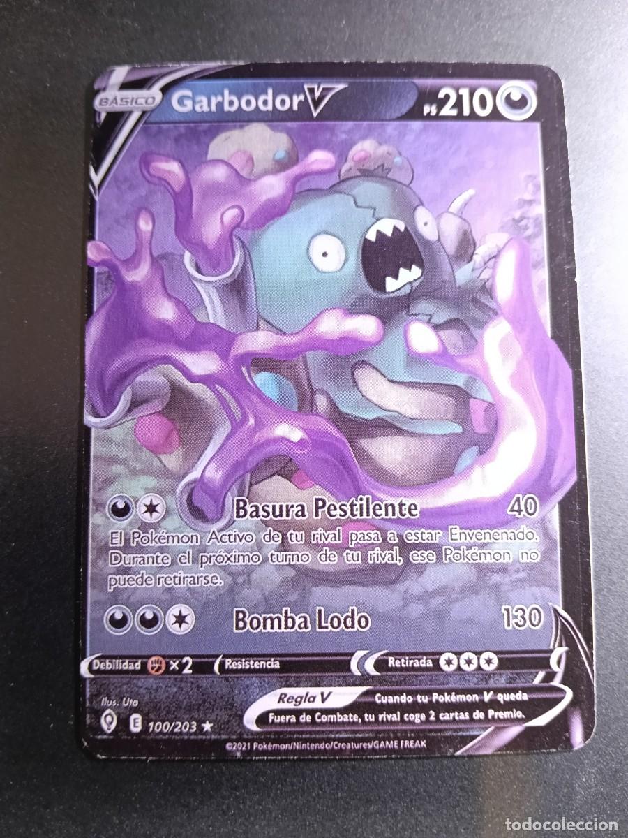 Trading cards: CROMO CARTA GARBODOR V 100/203 BASURA PESTILENTE BOMBA LODO POKEMON 2021