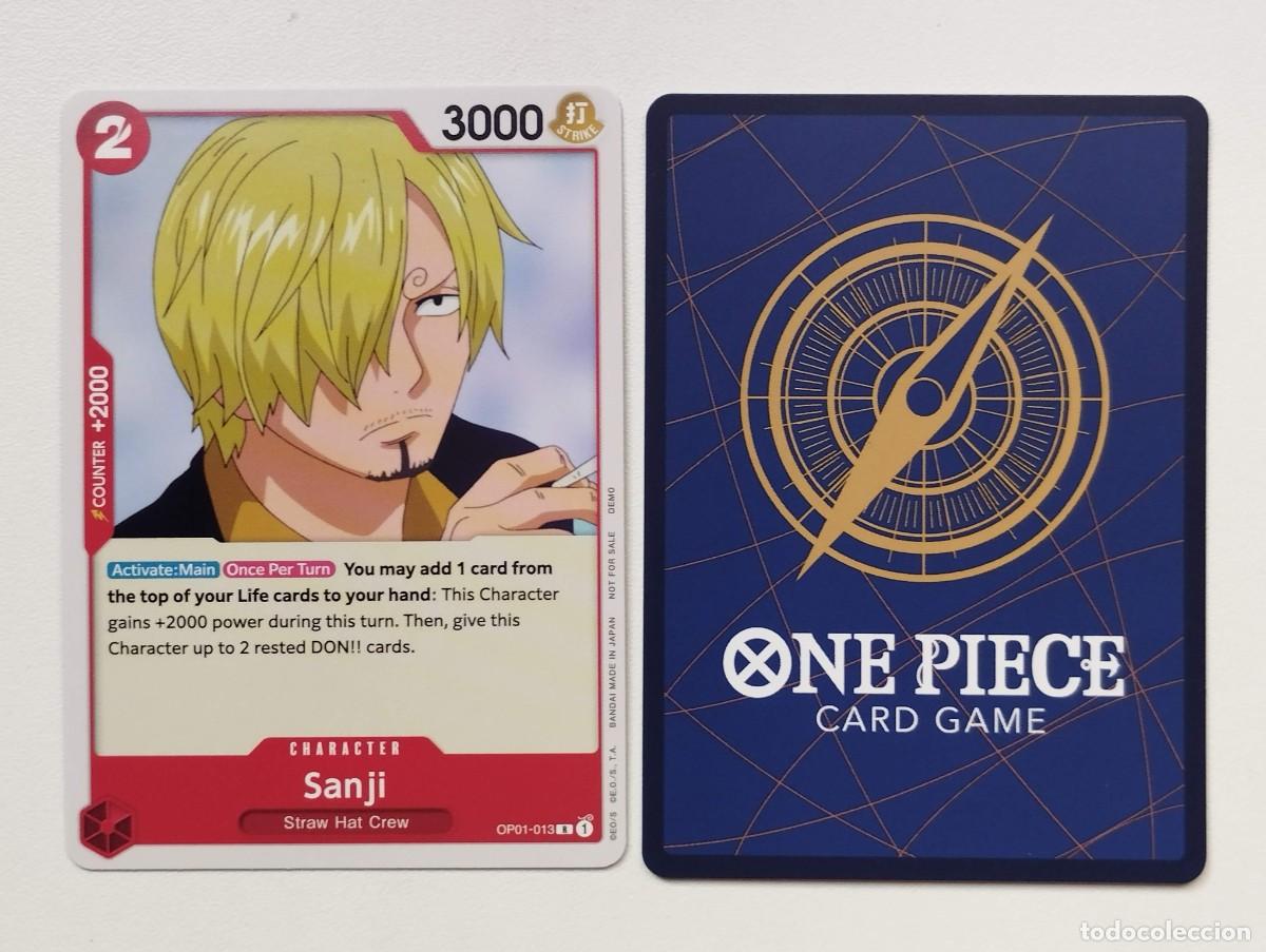 Trading cards: CROMO TRADING CARD ONE PIECE BANDAI - Sanji (OP01-013) (V.1) DEMO