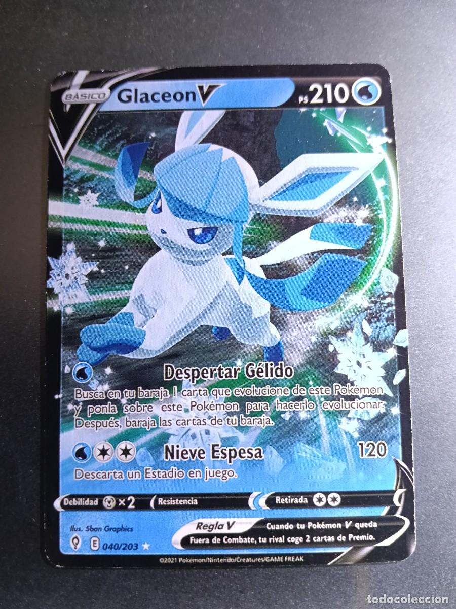 Trading cards: CROMO CARTA GLACEON V 40/203 DESPERTAR GELIDO NIEVE ESPESA POKEMON 2021