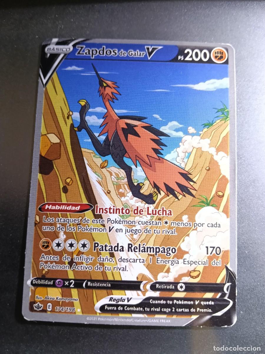 Trading cards: CROMO CARTA ZAPDOS DE GALAR V 174/198 INSTINTO DE LUCHA PATADA RELAMPAGO POKEMON 2021
