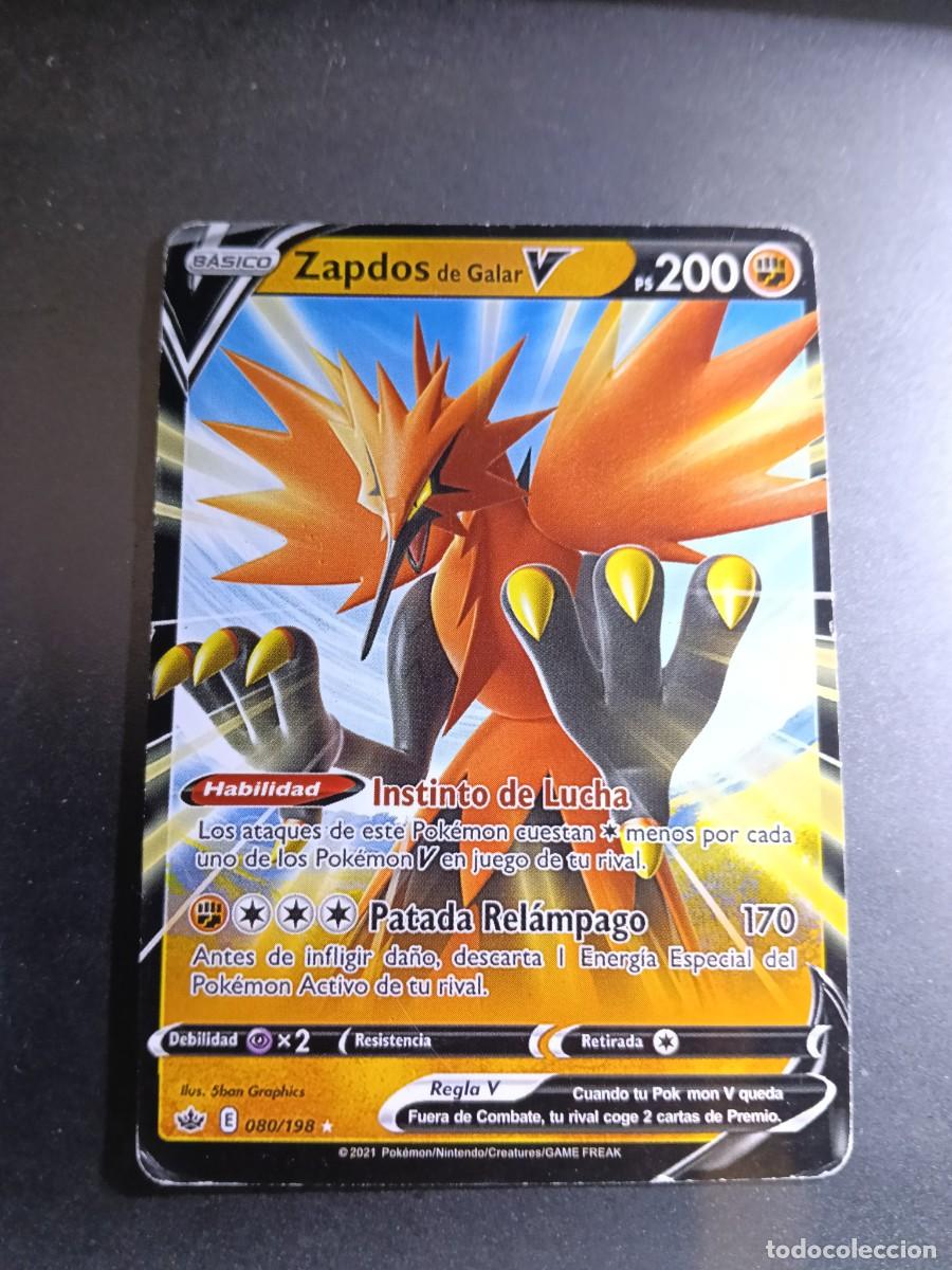 Trading cards: CROMO CARTA ZAPDOS DE GALAR V 80/198 INSTINTO DE LUCHA PATADA RELAMPAGO POKEMON 2021