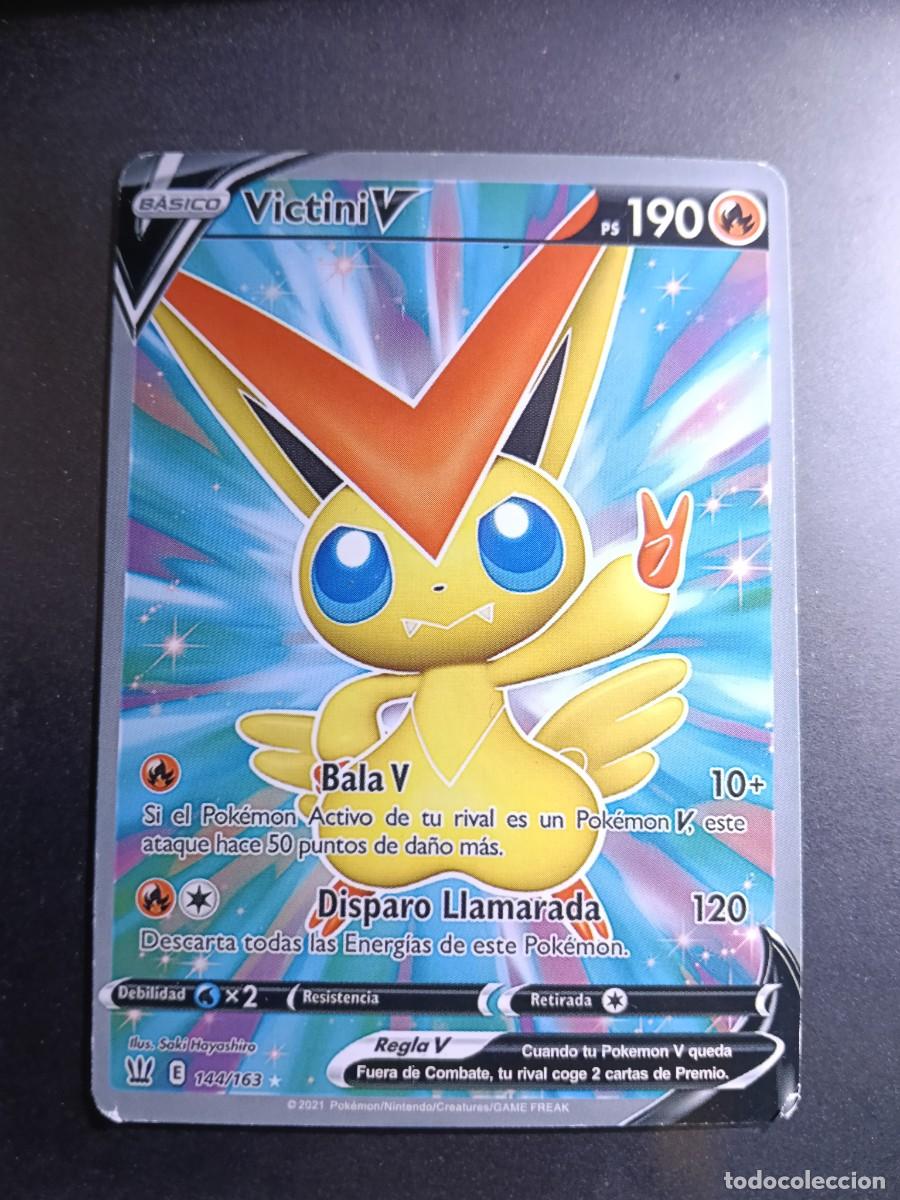 Trading cards: CROMO CARTA VICTINI V 144/163 BALA V DISPARO LLAMARADA POKEMON 2021