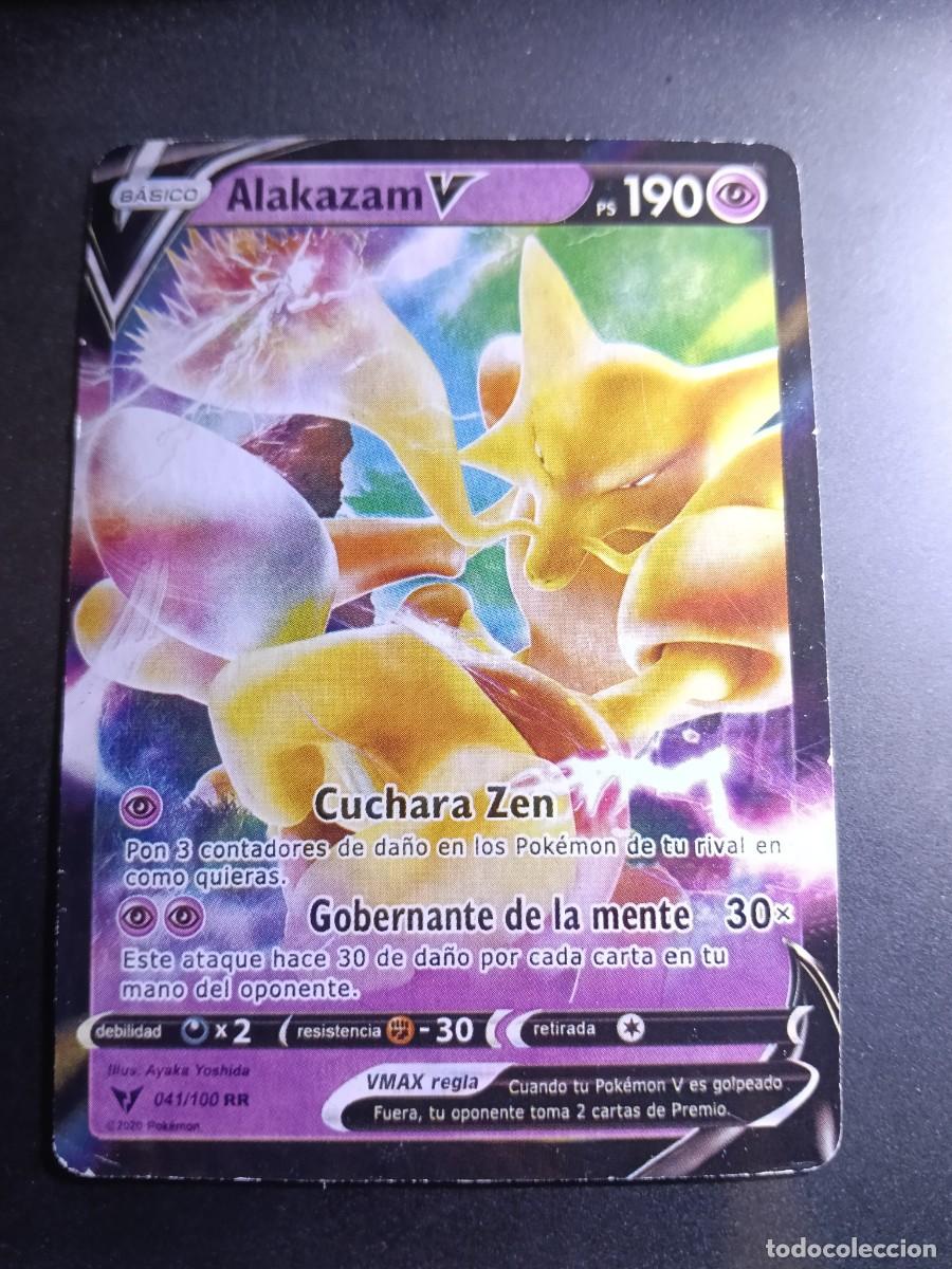Trading cards: CROMO CARTA ALAKAZAM V 41/100 CUCHARA ZEN GOBERNANTE DE LA MENTE POKEMON 2020